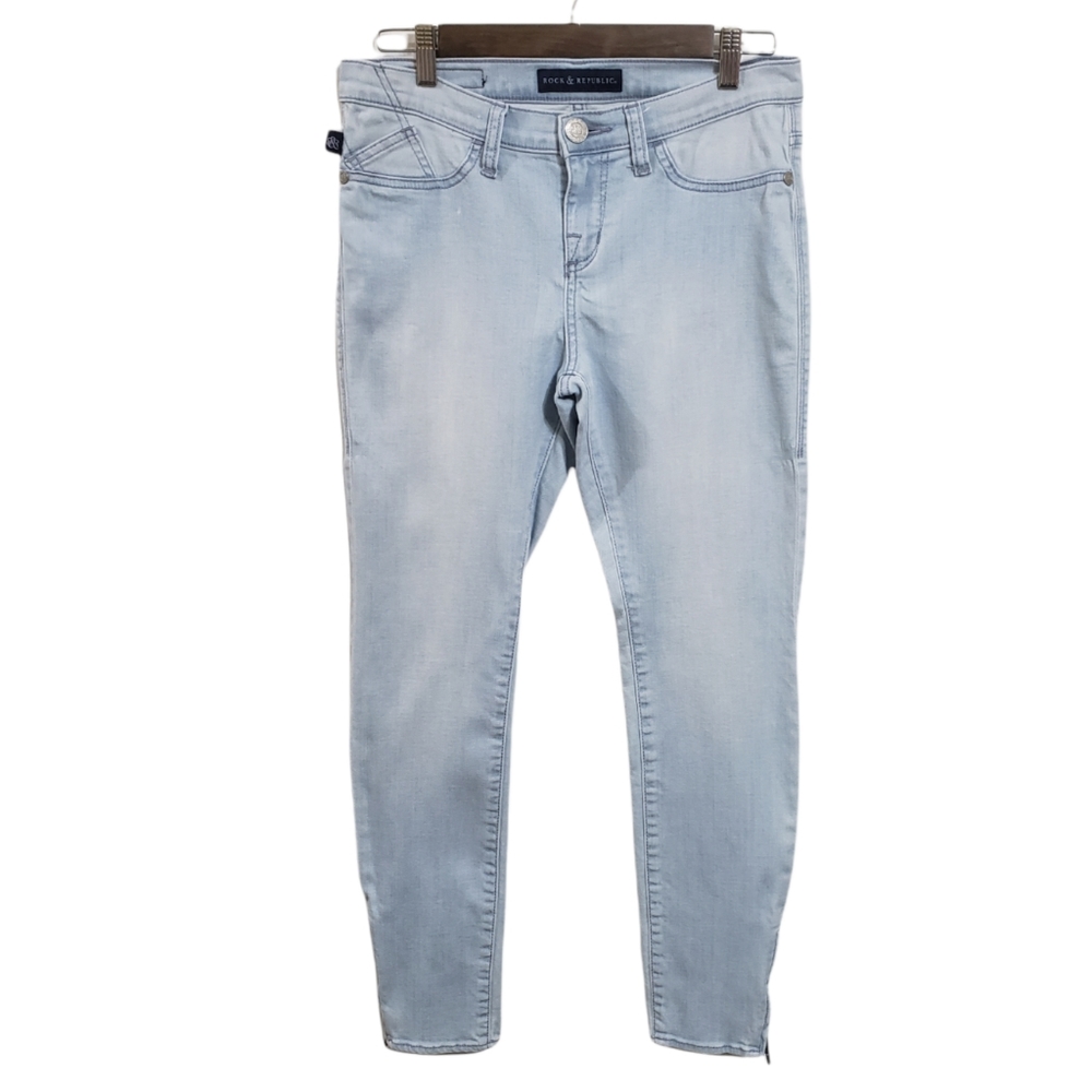 Rock & Republic Kashmiere Studded Back Pockets Ankle Zip Size 8